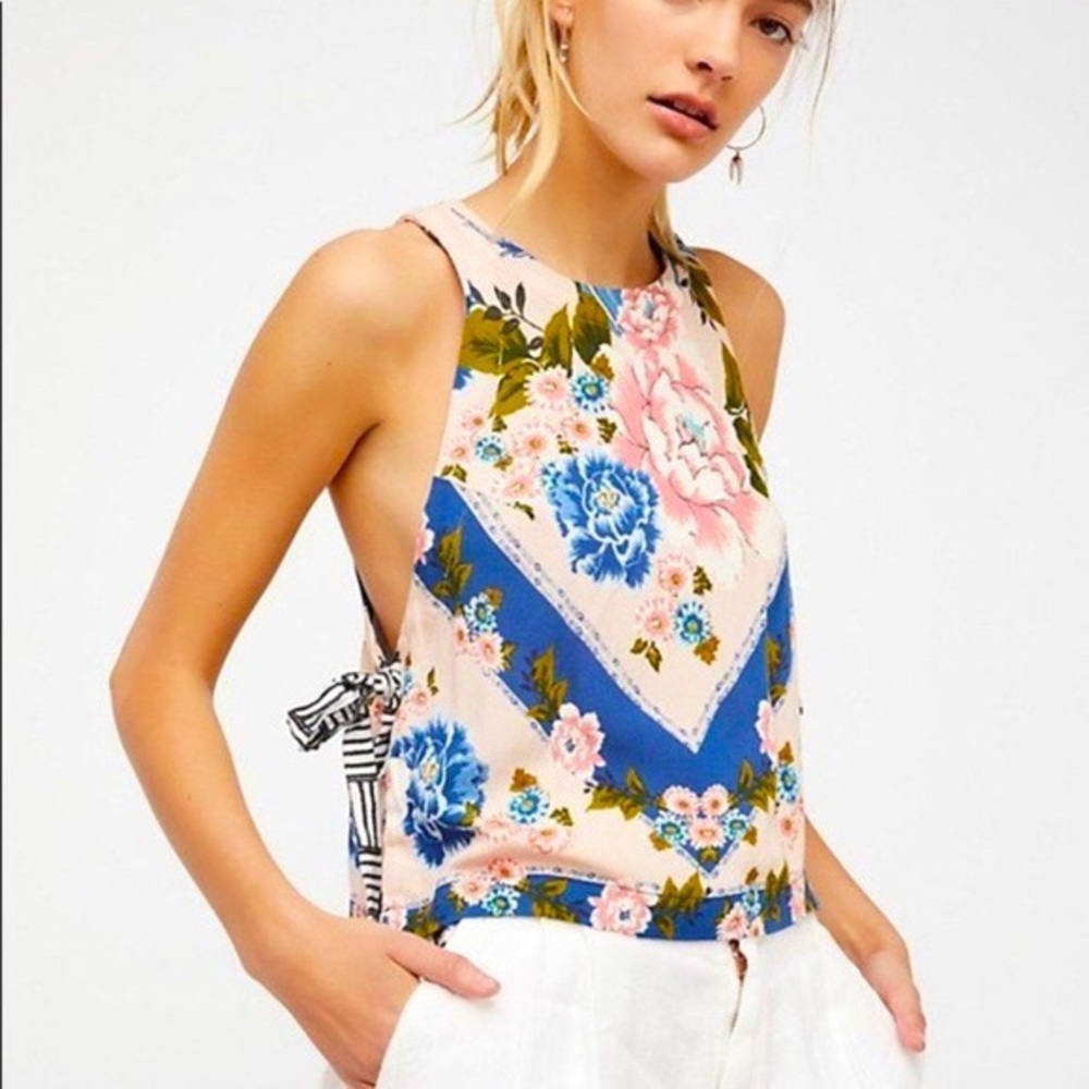 Free People Sweetlove Tie Side Tank Top
